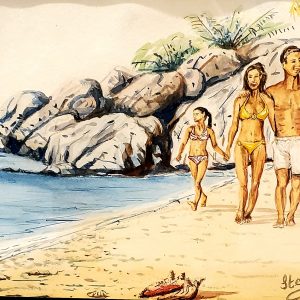 447 Vacation family walk