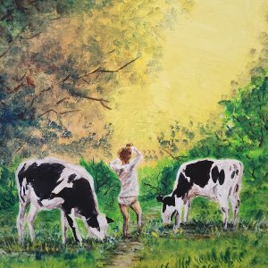 562 A little boy in the pasture