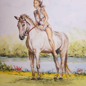 651 Happy girl on the horse