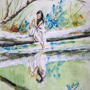 702 Girl soaking feet in stream